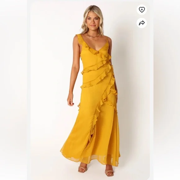 Petal & Pup Yellow Ruffle Maxi Dress - Picture 6 of 11